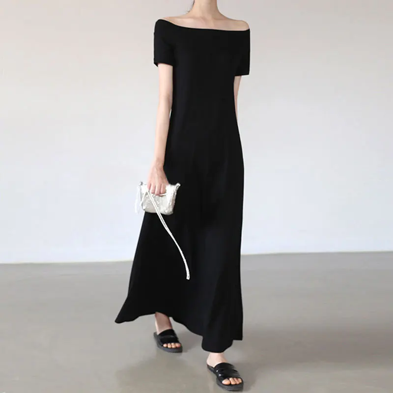 Neploe Dress Women Sexy Slash Neck Short Sleeve Ladies Vestidos Summer 2020 New Elegant Mid Calf A Line Female Dresses 1B696