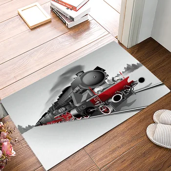 

Kitchen Mat Train Railway Non-slip Door Mats Outdoor/indoor Home Living Room Bathroom Decorations Doormat