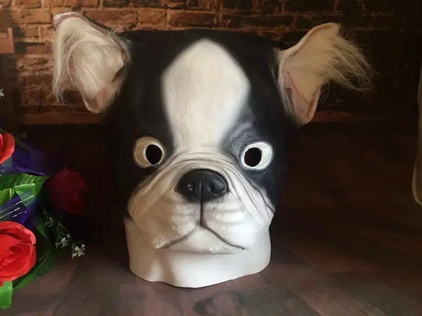 MOE маска мопса беспокоить Dod собака духовное загрязнение Doge Akitas маска вечерние набор головы черного и белого цвета