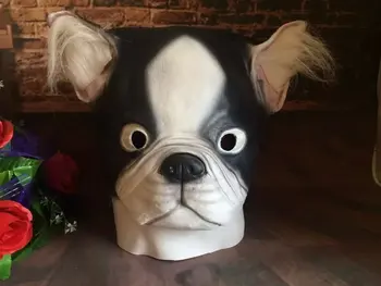 

MOE Pug Mask Bother Dod Dog Spiritual Pollution Doge Akitas Mask Party Head Set Of Black And White
