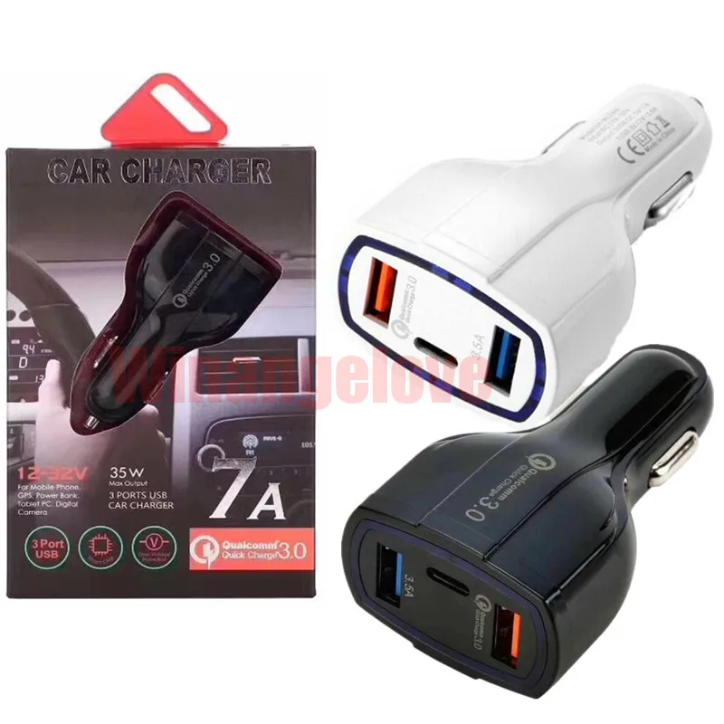 100 шт USB зарядное устройство Quick Charge 3,0 usb c зарядное устройство 3 порта USB быстрое автомобильное зарядное устройство для iPhone samsung планшета автомобильное зарядное устройство