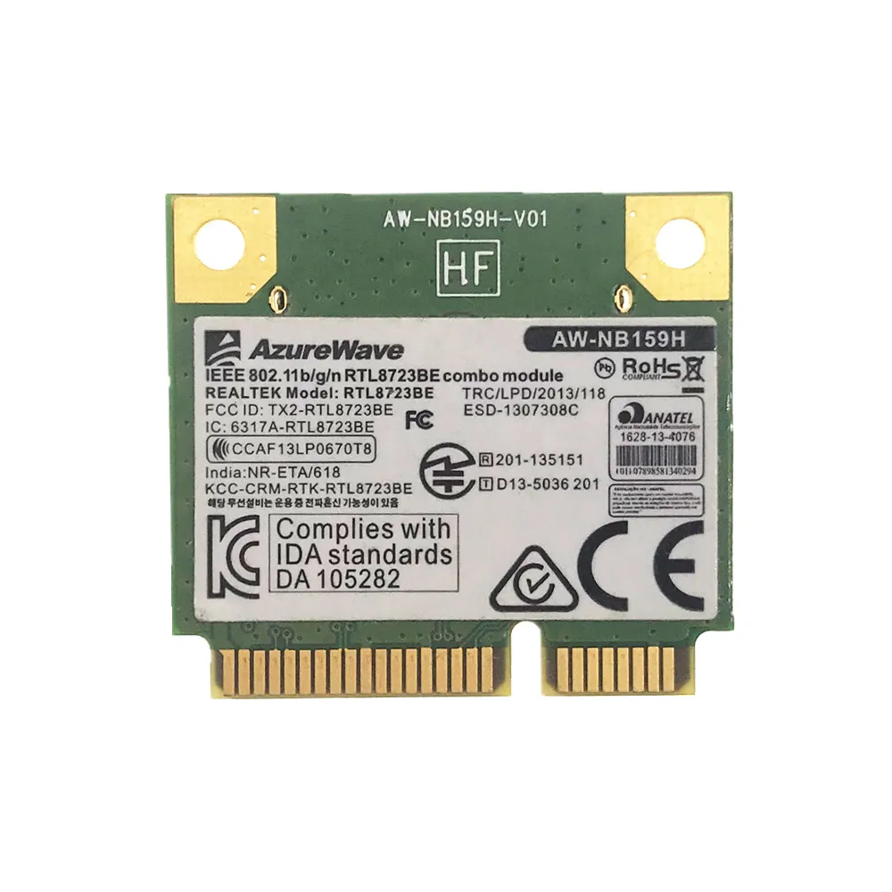 AZUREWAVE AW NB159H Realtek RTL8723BE Half Mini PCI E Wifi Bluetooth 4 0 Беспроводная карта для Asus Dell|Сетевые