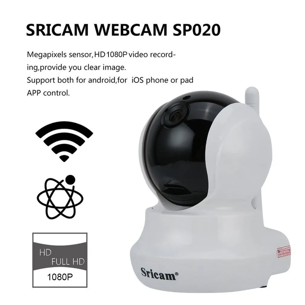 Для Sricam Sp020 1080P Hd Ptz Ip комнатная камера безопасности Ir-Cut Wedcam Wifi Беспроводная камера домашний монитор видеонаблюдения
