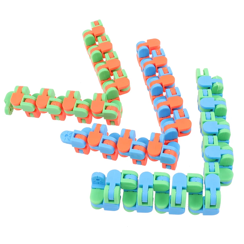 picture Wacky Track Tricks 1pc wacky tracks snap and click fidget toys kids autism snake puzzles classic sensory toy