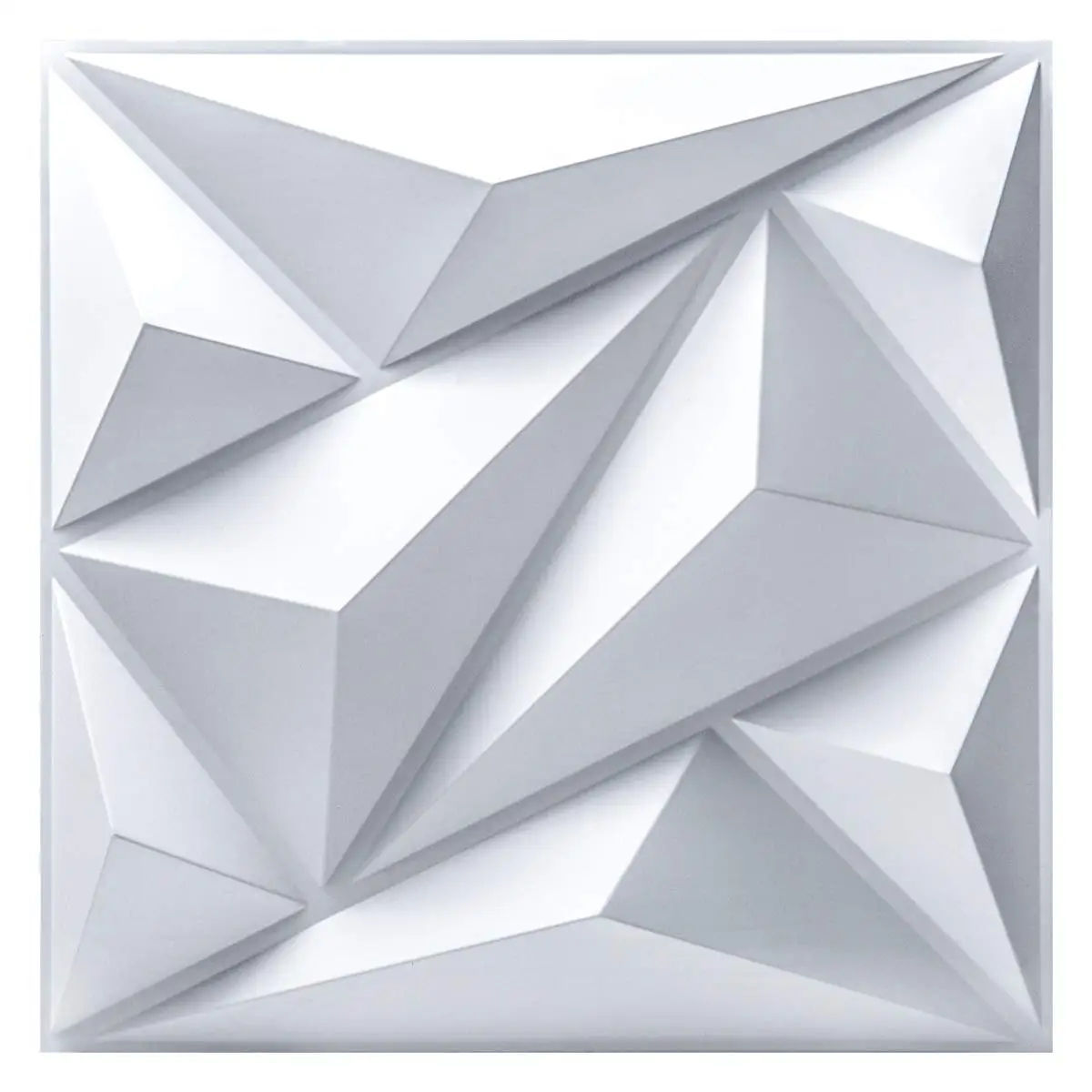 Art3d PVC 3D Wall Panel Diamond for Interior Wall Décor in White, Wall Decor PVC Panel, 3D Textured Wall Panels, Pack of 12 Tile art3d 12pcs peel and stick headboard for twin in grey sized 25 x 60cm 3d upholstered wall panels