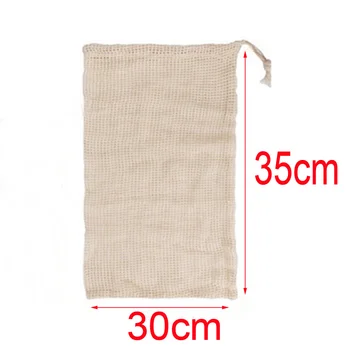 

2pcs All cotton environmental protection mesh bag drawstring binding net bag Shopping bag Fruit mesh bag vegetable mesh bag