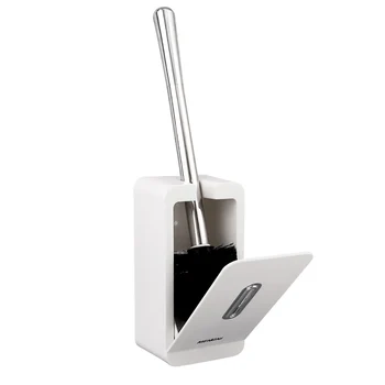 

White Toilet Brush &Holder Set Stainless Steel Creative Cleaning Brush Punch-free Toilet Brush Suction Wall Bathroom Accessories