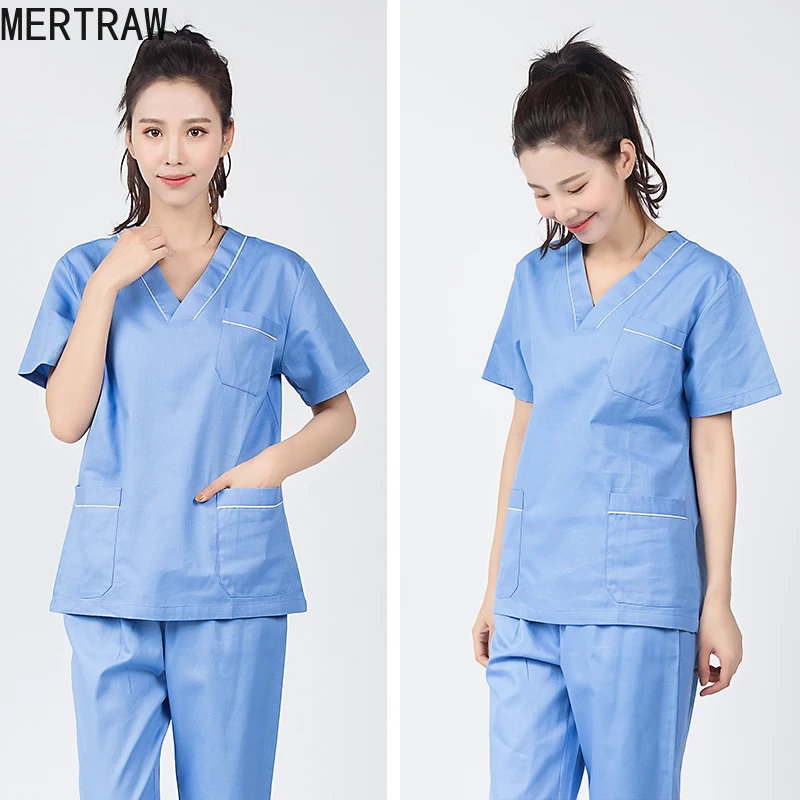 Hospital Doctor Surgery Male Ladies Cotton Medical Uniform Nursing Service Spa Surgery Clothes Korean Hand Sanitizer Short