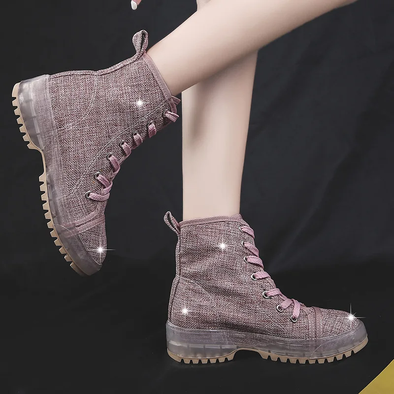 

2019 New Style Spring Martin Boots Children British Style Students Thickness High-Heel Thin Ankle Boots Square Head Short