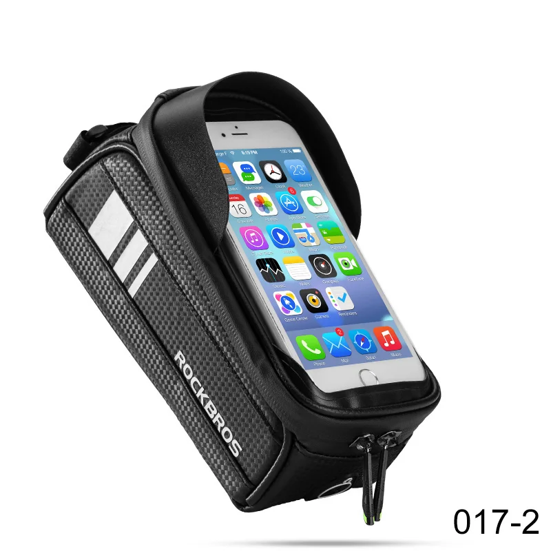 017-2-Black for 6.0 ROCKBROS 5 стиль водонепроницаемый велосипедный держатель для телефона сумки велосипедная сумка для 5,8 6,0 6,2 дюймов телефон Велоспорт Топ Передняя труба сумка аксессуары - Цвет: 017-2-Black for 6.0