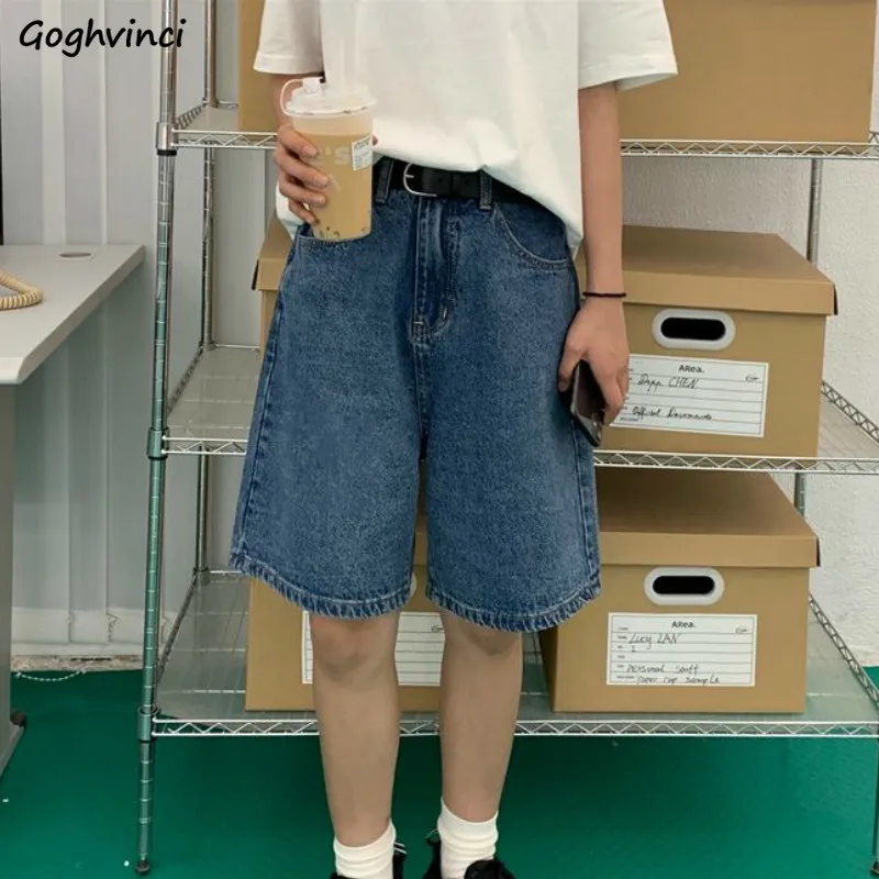 Shorts Women High Waist Retro All-match High Quality Vintage Hot Sale Streetwear Boyfriend Knee Length Straight Trousers Womens 1