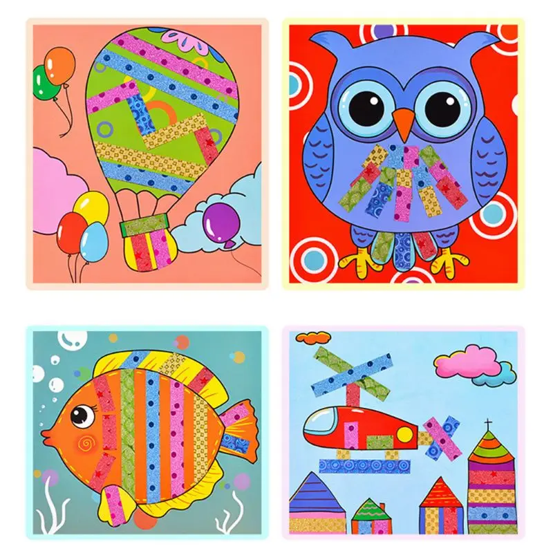

Kids Paste Painting Set Children Handmade DIY Colored Tape Stickers 090B