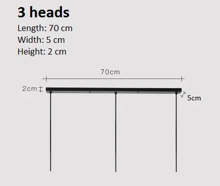3 heads L 70 CM LuKLoy подвесной светильник Потолочная пластина подвесной потолочный светильник навес Подвесная лампа потолочная Роза - Цвет: 3 heads L 70 CM