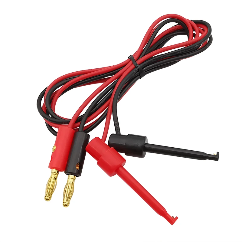 1 Paar vergoldeter 4mm Bananen stecker zum Testen des Hakenclip-Kabels vergoldet für den Stecker des Multimeter-Test kabels