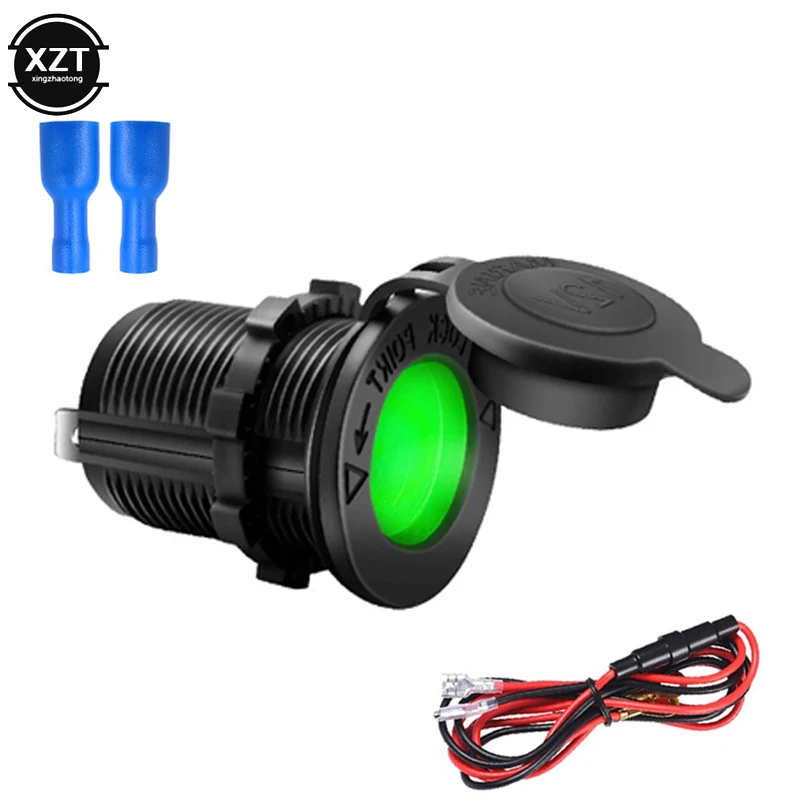 

Black Color 12V 120W Motorcycle Car Boat Tractor Accessory Waterproof Cigarette Lighter Power Socket Plug Outlet Car-styling