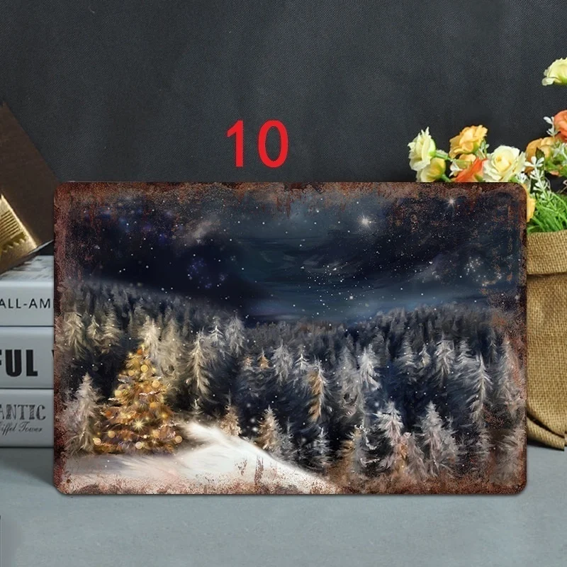 8x12 дюймов Рождество Ретро табличка металлическая жестяная вывеска кафе бар Паб вывеска декор для стен в винтажном стиле ностальгия таблички - Цвет: Черный
