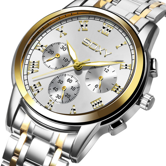 New Luxury Watch Men Business Quartz Watch Full Steel Silver Wristwatch Reloj Hombre Male Clock fashion masculino relogio