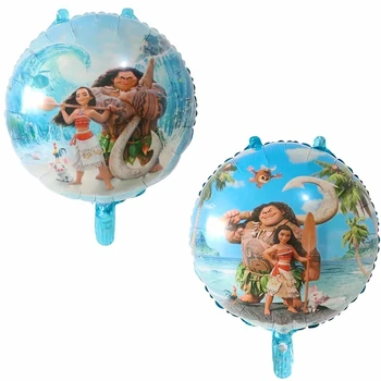 

10pcs 18inch round Moana Balloons Cute Princess Aluminum Foil Balloons Birthday Party Decorations Party Supplies Kids toys