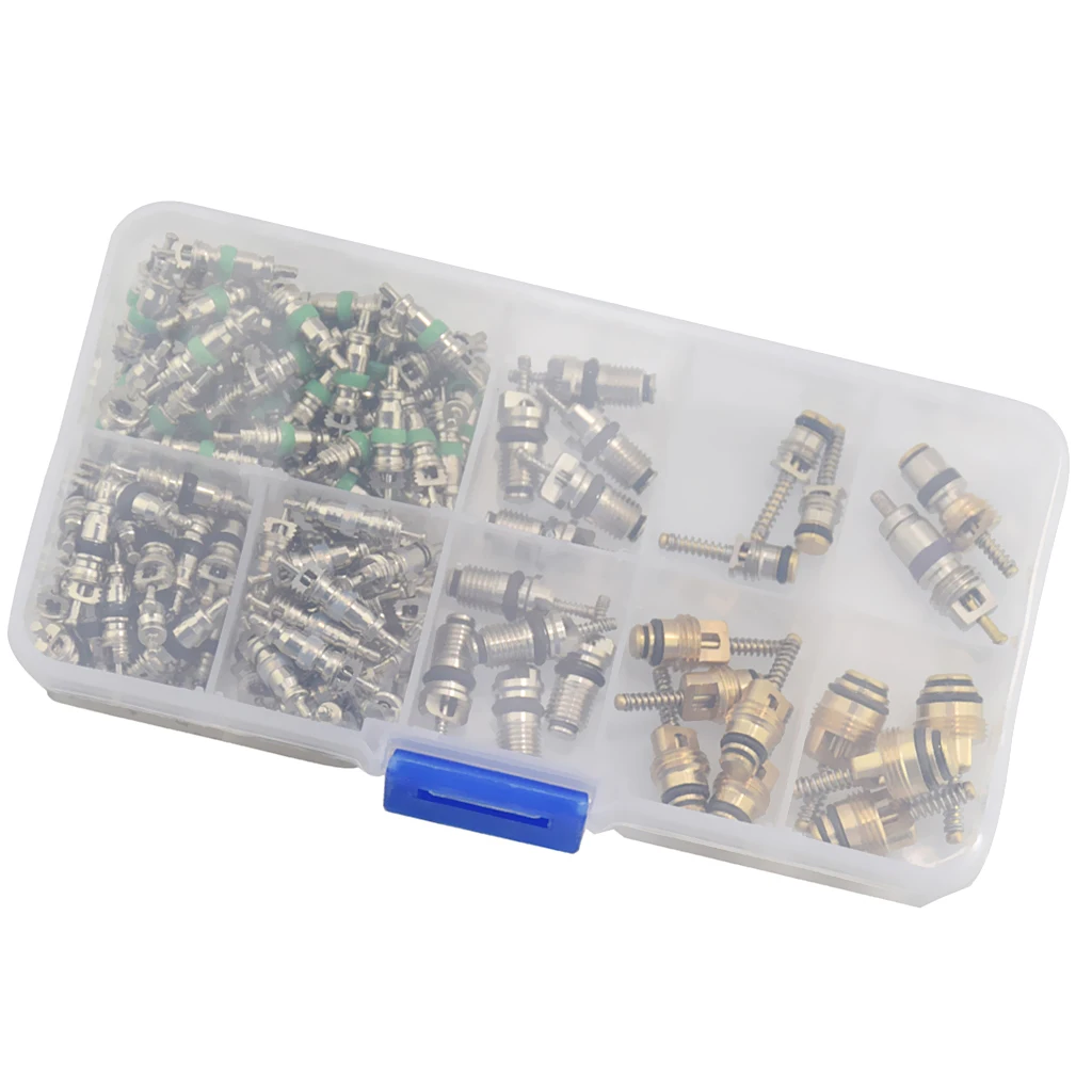 134 Piece Assortment A/C Schrader Valves R134a Kit 11 kinds AC valve Cores 134 Piece Assortment A/C Schrader Valves R134a Kit 11 kinds AC valve Cores