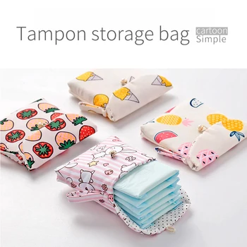 

1PCS Cartoon Tampon Storage Bag Sanitary Pad Pouch Cosmetic Bags Organizer Ladies Makeup Bag Girls Safety Tampon Stand Bag