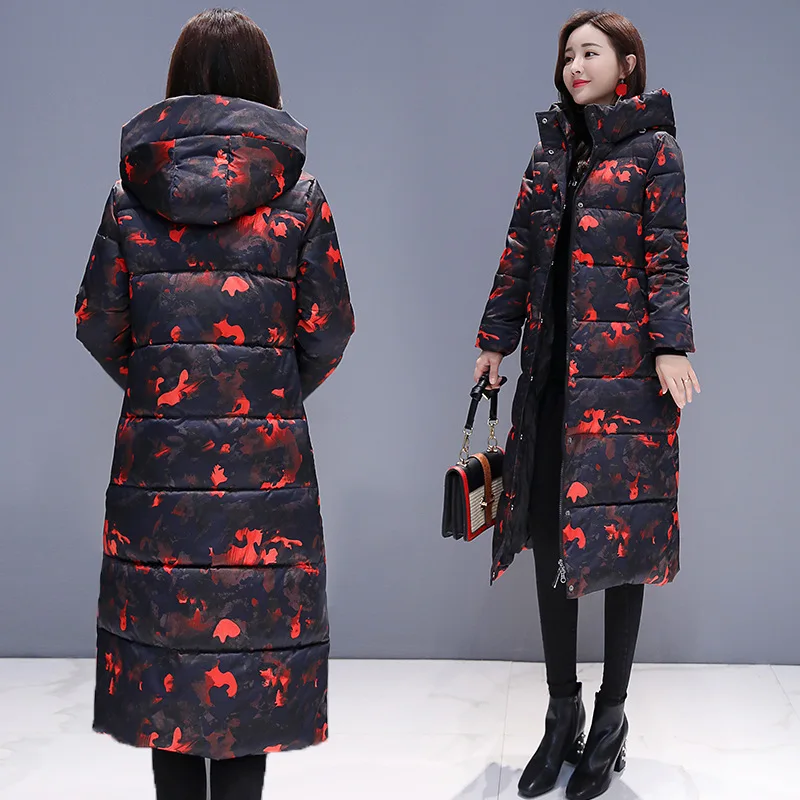 

2018 New Style Korean-style Fashion Cotton-padded Clothes Women's Mid-length Slim Fit Hooded down Jacket Cotton-padded Clothes W