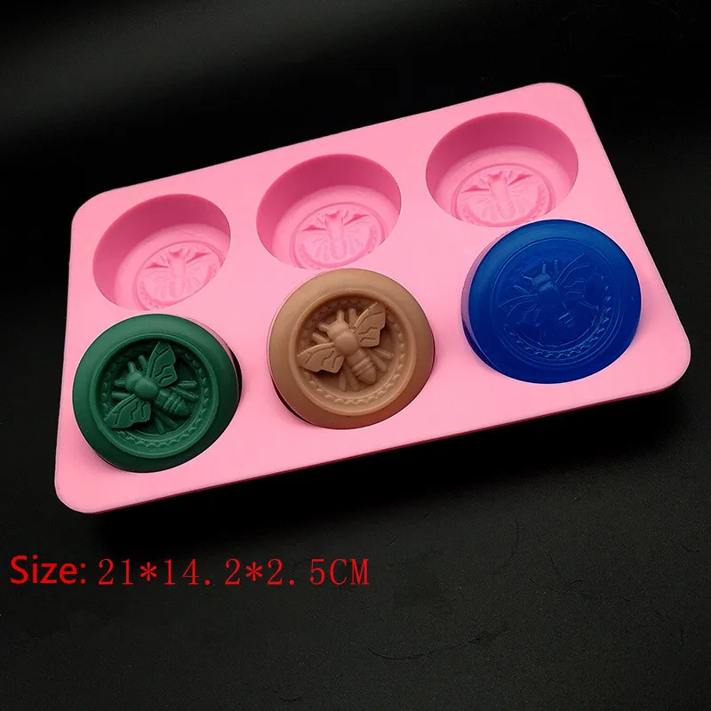 

New 6 Cavity Bee Honeycomb Silicone Soap Mould Bake Mold DIY Candle Making Mould Chocolate Cake Decorating Tools Fondant Mould