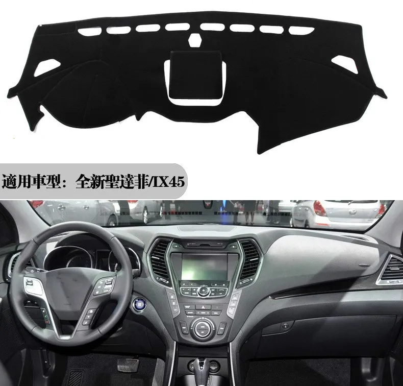 

Car Dashboard Cover Mat Pad Sun Shade Instrument Cover Carpet Accessories For Hyundai Santa Fe IX45 Maxcruz 2013 2014 2015 -2018