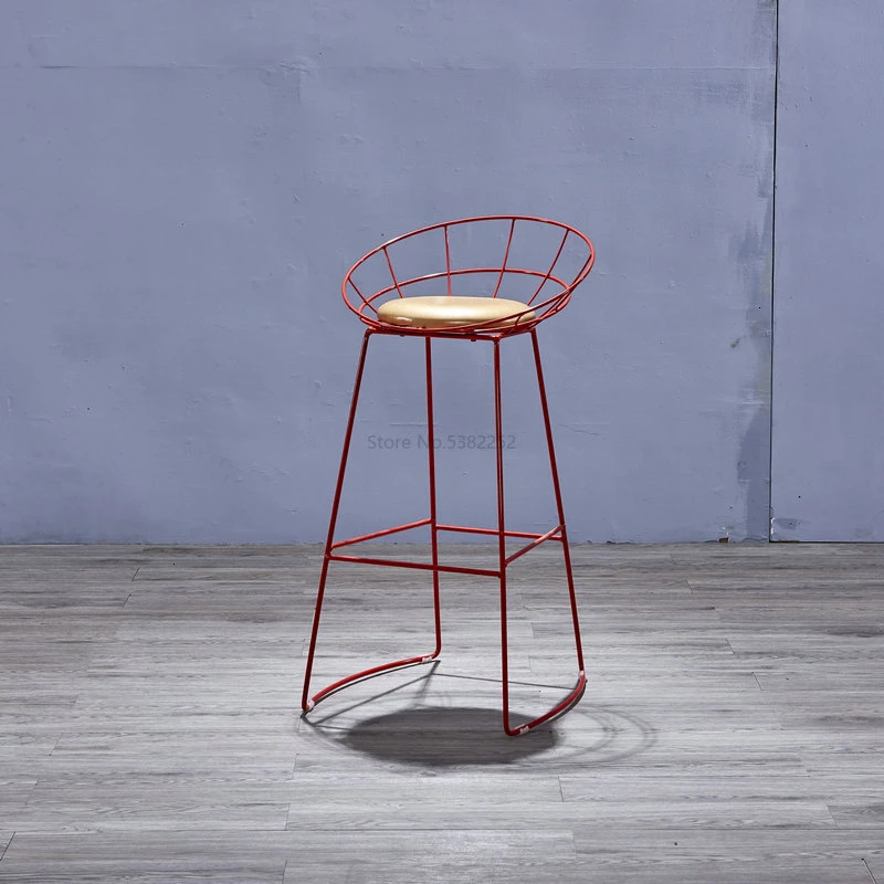 Металлический железный провод бар креативный Досуг назад бар стул на стойке Северной Европы барный стул простой высокий стул - Цвет: a1