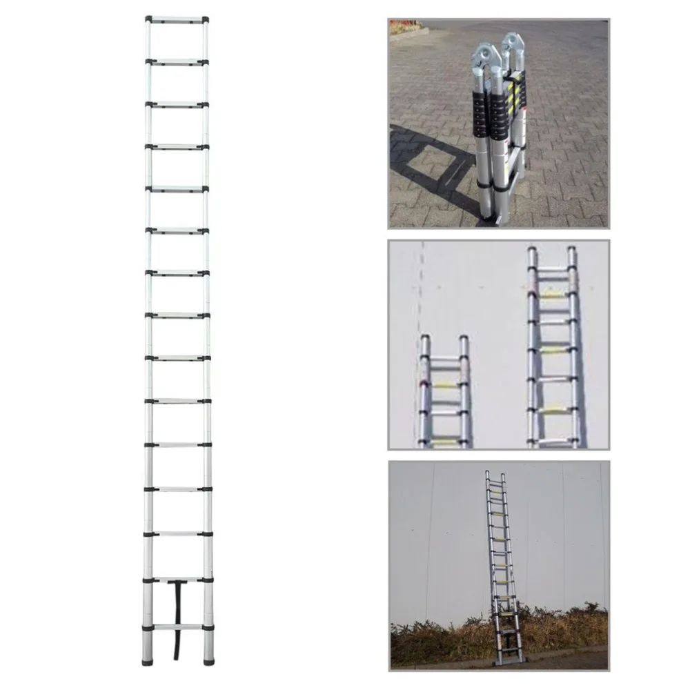 

Length 4.4M Thickening Aluminum Retractable Ladder Multifunctional Folding Single Telescopic Ladder Home Tool