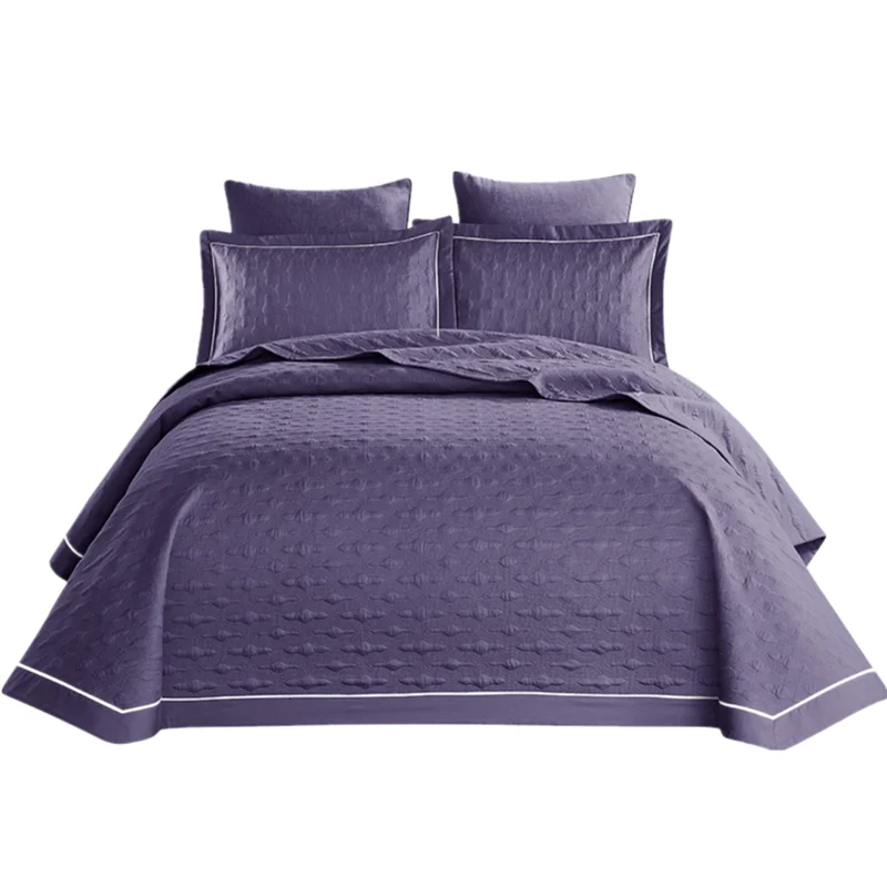 1 шт покрывало для кровати+ 2 шт наволочки несколько однотонных цветов покрывало фиолетовое Стёганое одеяло комплекты постельного белья покрывало домашний текстиль