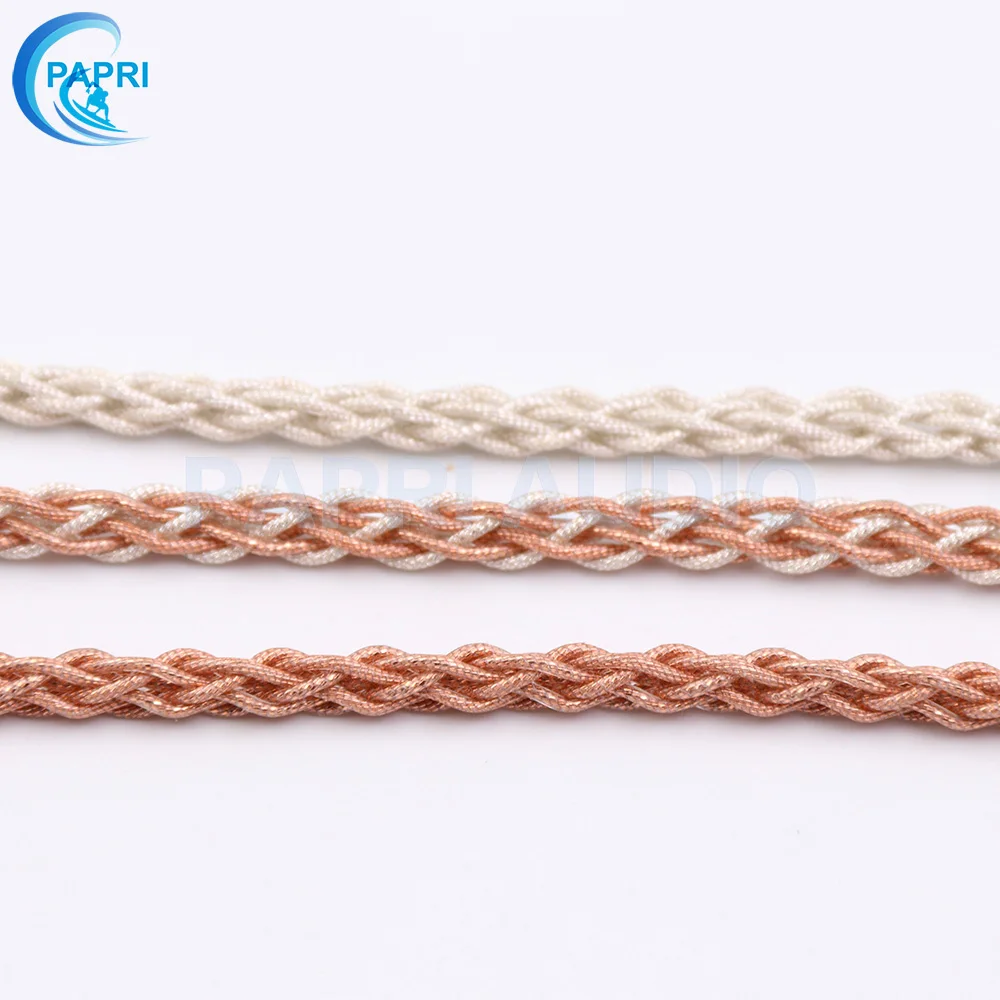 PAPRI Upgrade Headphone Cable OCC Brass OCC Silver Platinum Wire DIY Single Crystal Brass Silver 6N Cable Earphone Wires