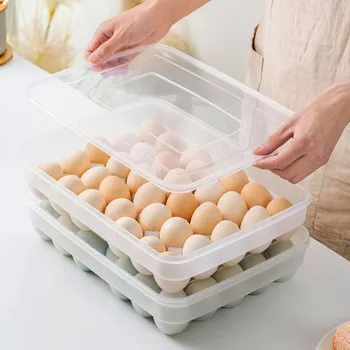 

34 Grid Kitchen Refrigerator Storage Box 34 Grid Egg Crisper Plastic Food Container Case Shelf Holder Drawer Home Organizer