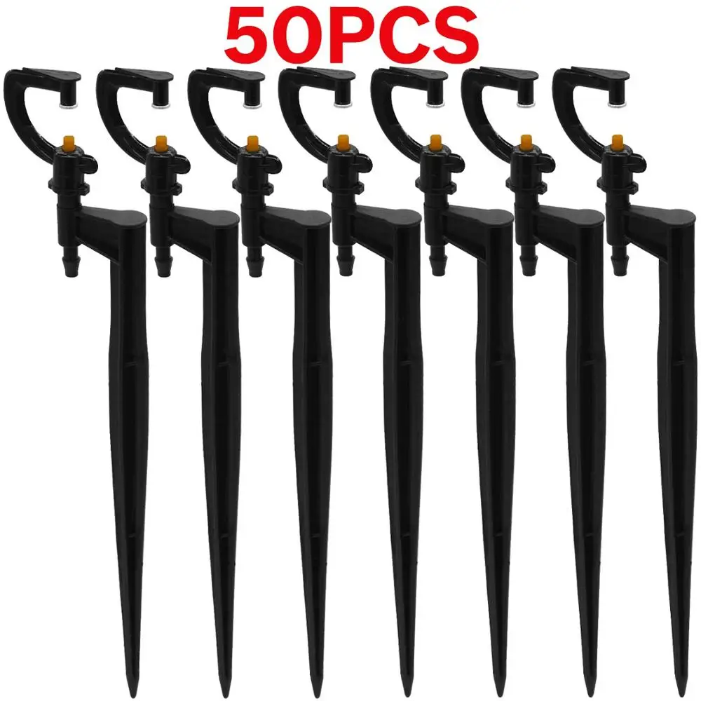 KSL01-KIT053-50PCS KESLA 50 шт. 23 см Микро Капельное орошение спрей поворотный рефракция туман спринклеры 360 градусов на кол садовое оборудование для полива - Цвет: KSL01-KIT053-50PCS