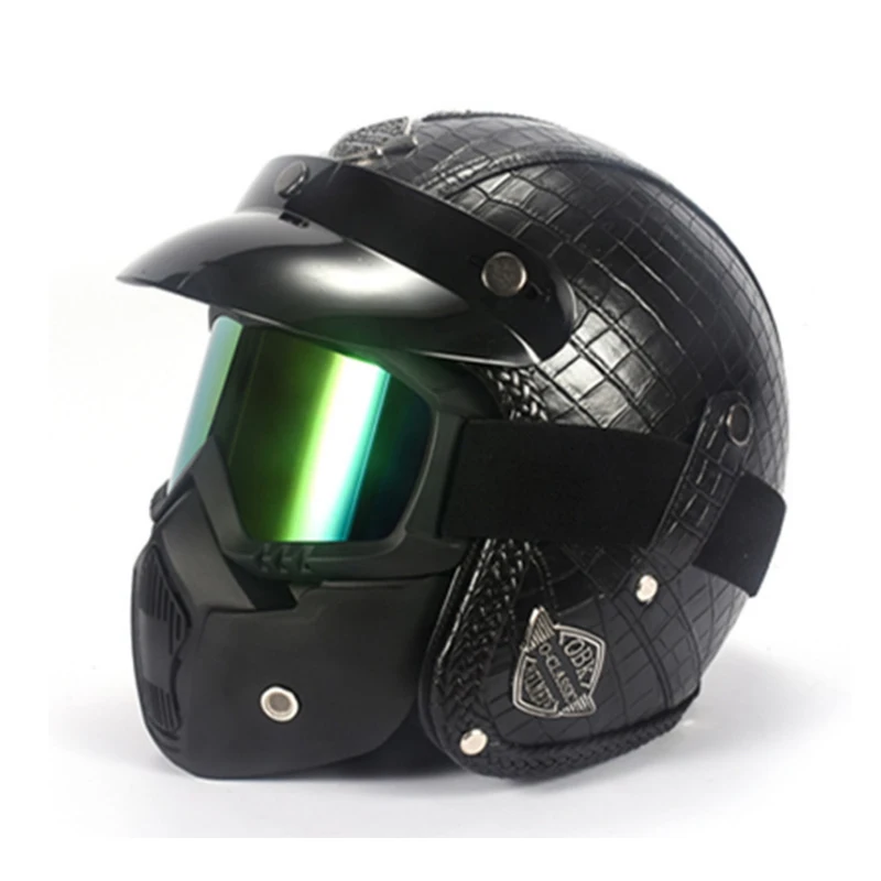 Moto rcycle скутер шлем 3/4 с открытым лицом halmet moto cros винтажный шлем moto casque Casco moto cicleta Capacete для Harley шлем - Цвет: 1