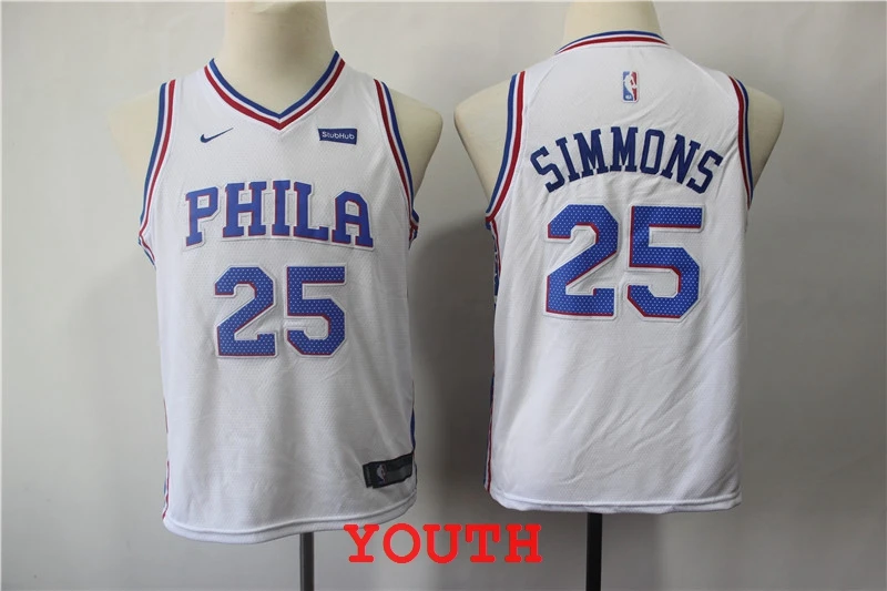 Молодежный детский arrvail высокого качества Филадельфия Бен Симмонс 76ers синий Джерси - Цвет: Youth