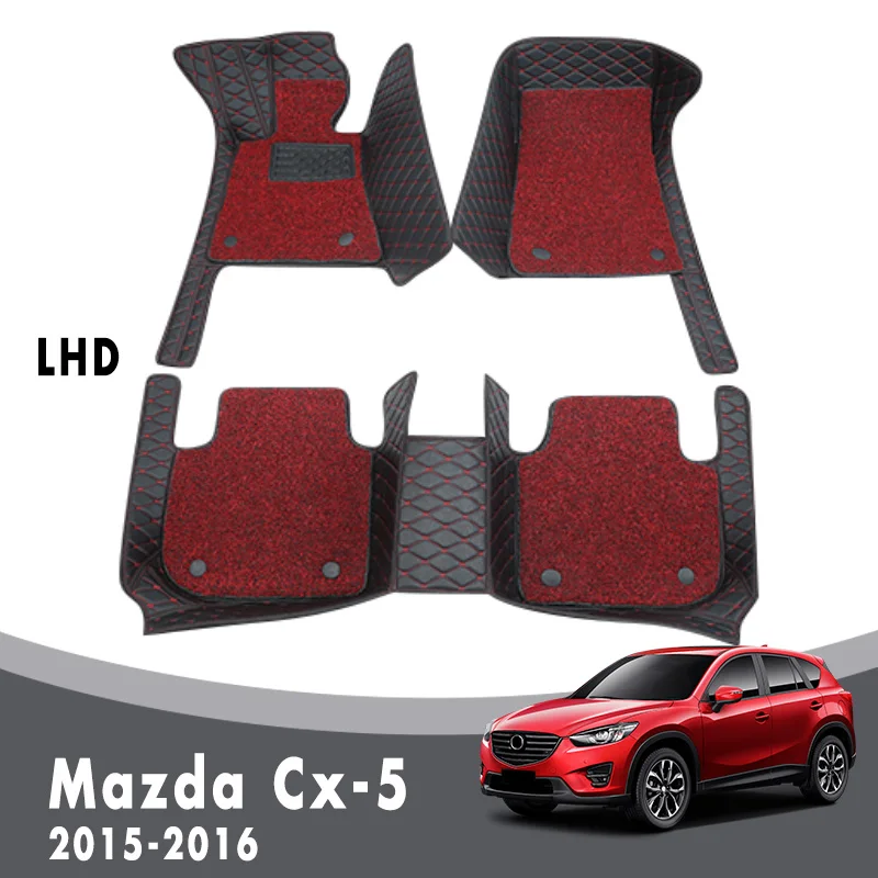 Luxury Double Layer Wire Loop Car Floor Mats Carpets For Mazda Cx5