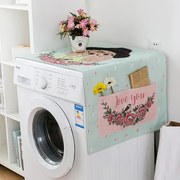

Dust CoverCotton linen Microwave Oven Refrigerator Washing machine leaves palm Chinese style Japanese lattice modern wave cover