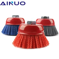 Brosse Abrasive en Nylon, coupe de 75mm, 3 pouces, roue, Pile polymère, abrasive pour meuleuse d'angle, meulage du métal, polissage, M14 