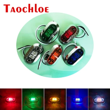 

10Pcs 12V 24V Side Marker Lights Car Front Rear Bumper Decorative Lamps Trailer Truck Boat Chrome Clearance Light