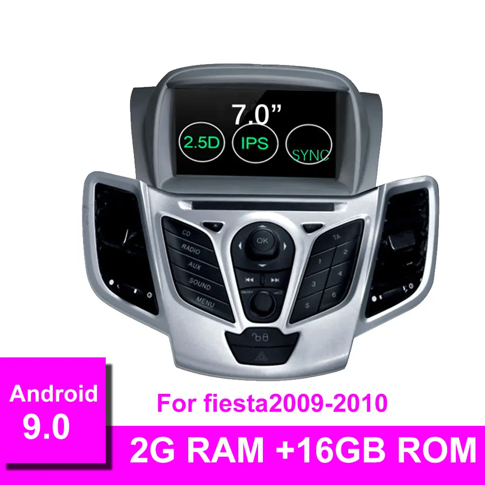 08-10 Четырехъядерный android 9,0 автомобильный dvd-плеер gps для Ford Fiesta 2009 2010 2012 2013 навигация в тире стерео радио - Цвет: 08-10