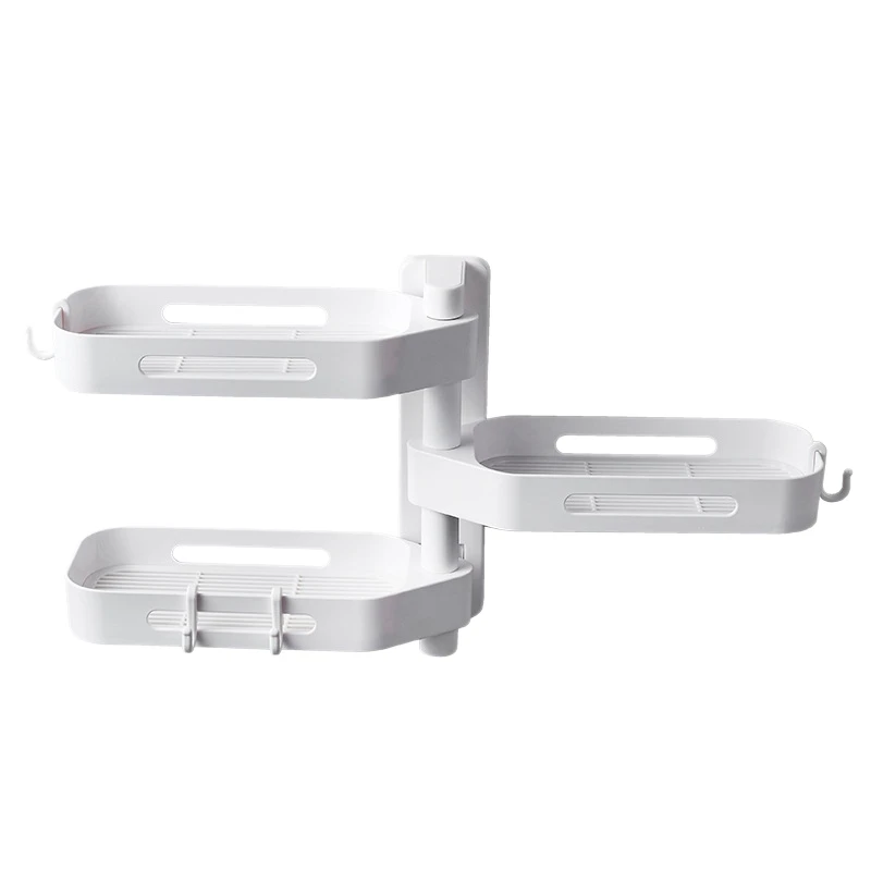 3 Layers Portable Corner Shelf Shampoo Soap Corner Storage Rack Bathroom Shelves Kitchen Flavoring Holder
