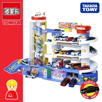 

TAKARA TOMY TOMICA Electric Rail Car Building Parking Lot Variable Speed Highway Deformation Fire Station Police Base Kids Toy