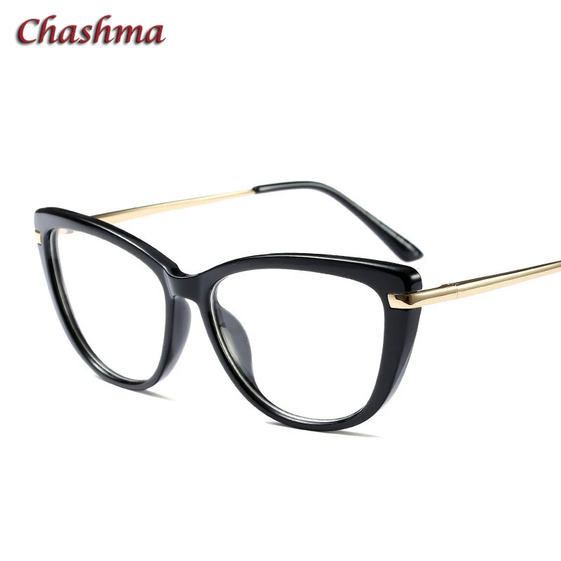 Black Chashma для подростков, оптические очки, оправа для женщин, кошачий глаз, Spectalces, студенческие модные очки по рецепту - Цвет оправы: Black