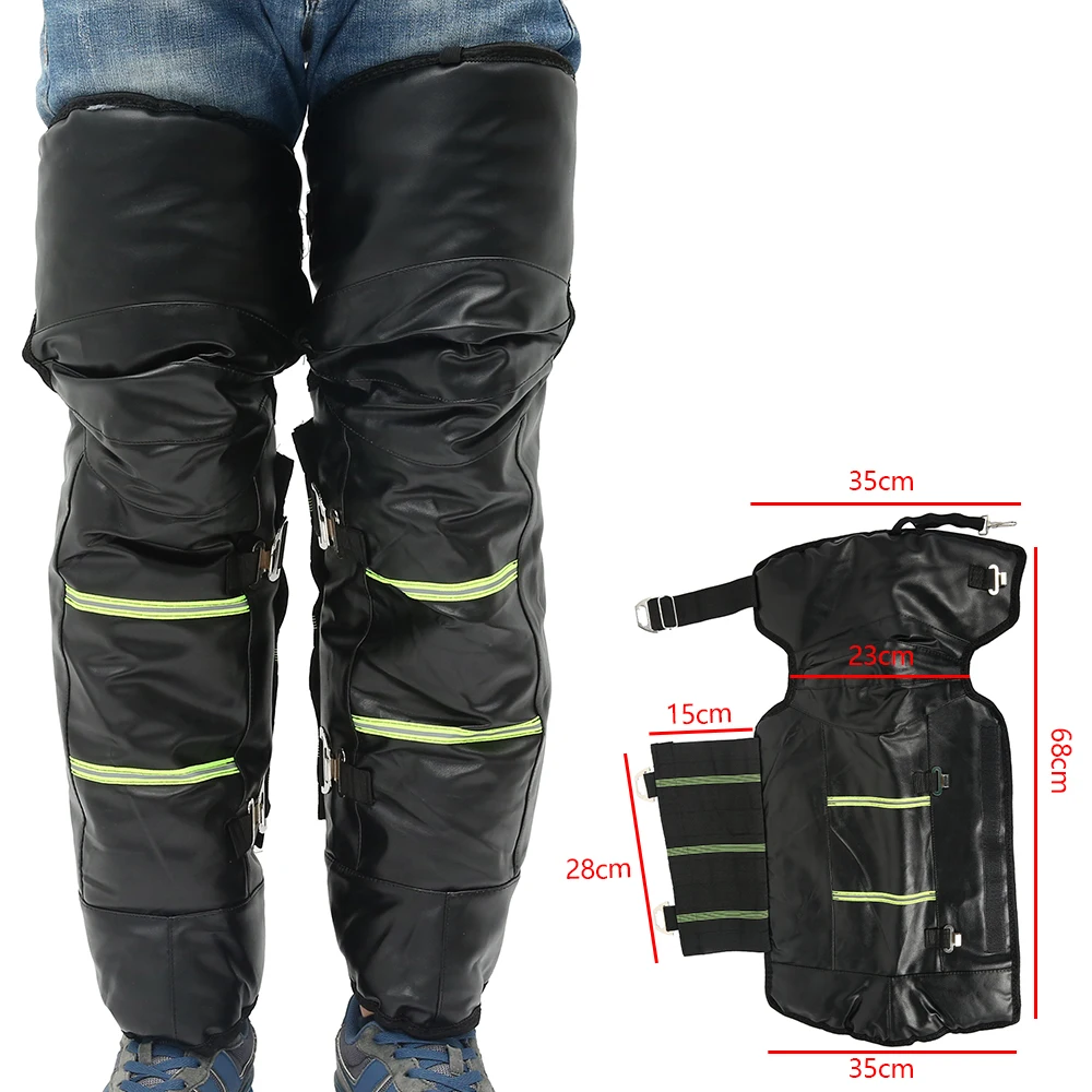 Motorcycle Protective KneePad Winter Scooter Moto Bike Warmer Windproof Warming Knee Pads Legs Protector Thickening Cold-Proof - Цвет: 68cm Metal Hooks