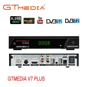 

Gtmedia V7 Plus Dvb-t2 Dvb-s2 Satellite Tv Receiver Suport H.265 Powervu Biss Key Youtube1080P Full Hd with Cccam Europa
