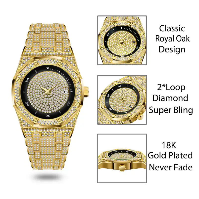Dropshipping Luxury Watch Men Gold Tops Brand Male Fashion Designer Diamond Clocks Iced Out Ap Watches For Men S Boyfriend Gift Aliexpress