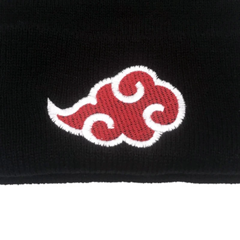 Японский логотип Akatsuki Аниме Наруто повседневные шапочки для мужчин и женщин вязаная зимняя шапка сплошной цвет хип-хоп Skullies шапка унисекс