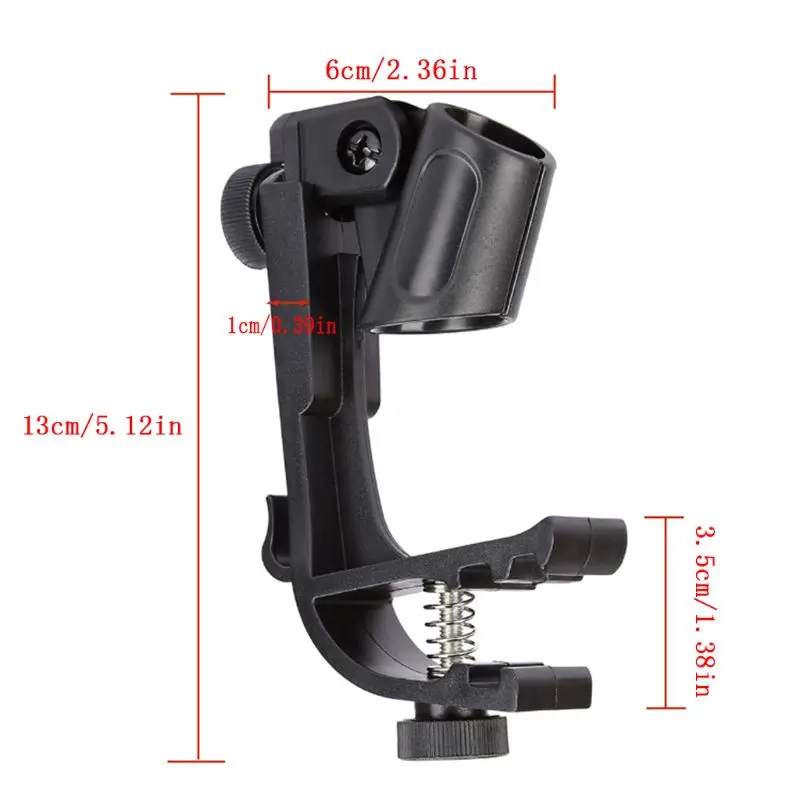 Adjustable Clip On Drum Rim Shockproof Mount Microphone Mic Clamp Stand Holder