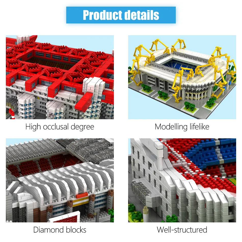 Лоз мини-блоки знаменитая архитектура футбольное поле Футбольный Лагерь ноу сигнал Lduna парк модель строительные блоки игрушки для детей