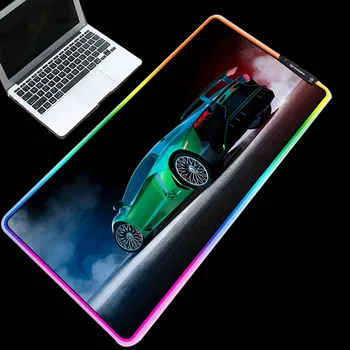 

ZSUXTC RGB exquisite mouse pad sports car pattern as a table pad USB interface high quality colorful lighting keyboard pad